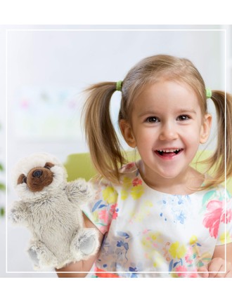 Cute sloth plush hand puppet