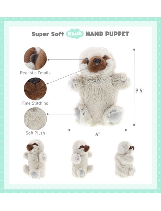 Cute sloth plush hand puppet