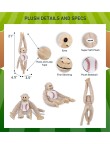 Long-armed monkey holding baseball plush toy