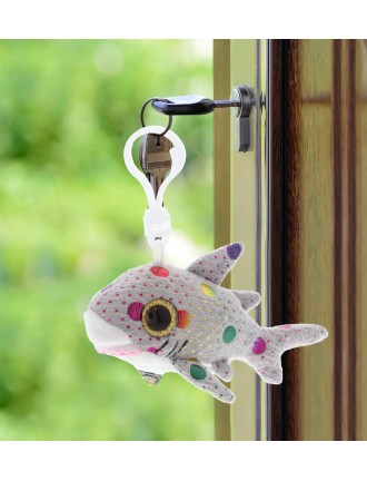 Creative colorful shark plush keychain