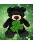 Lucky Clover Black Bear Plush Doll
