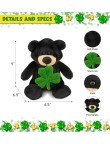 Lucky Clover Black Bear Plush Doll