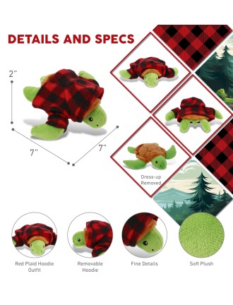 Plaid Turtle Plush Doll