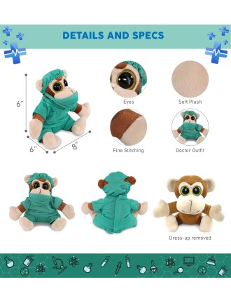 Surgical gown monkey plush doll