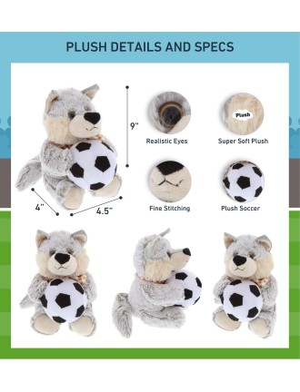 Football Cute Wolf Plush Doll
