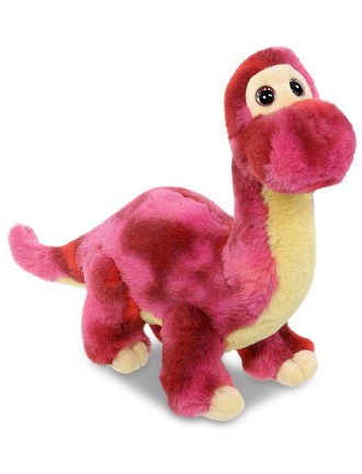 Pink striped dinosaur plush...