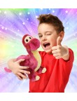 Pink striped dinosaur plush toy