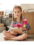 Pink striped dinosaur plush toy