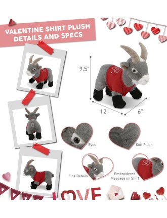 Heart-shaped red goat plush...
