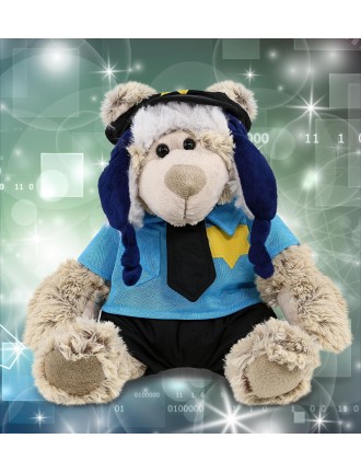 Police uniform bear plush doll