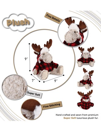 Plaid Elk Plush Doll